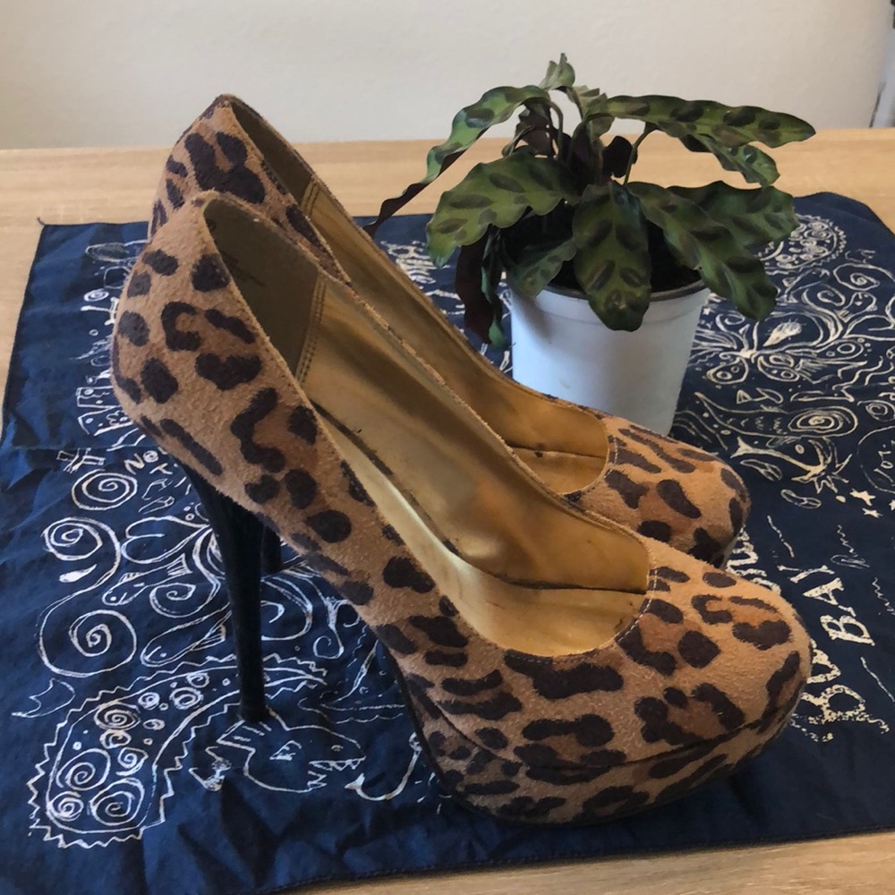 Charlotte Russe leopard platform stilettos